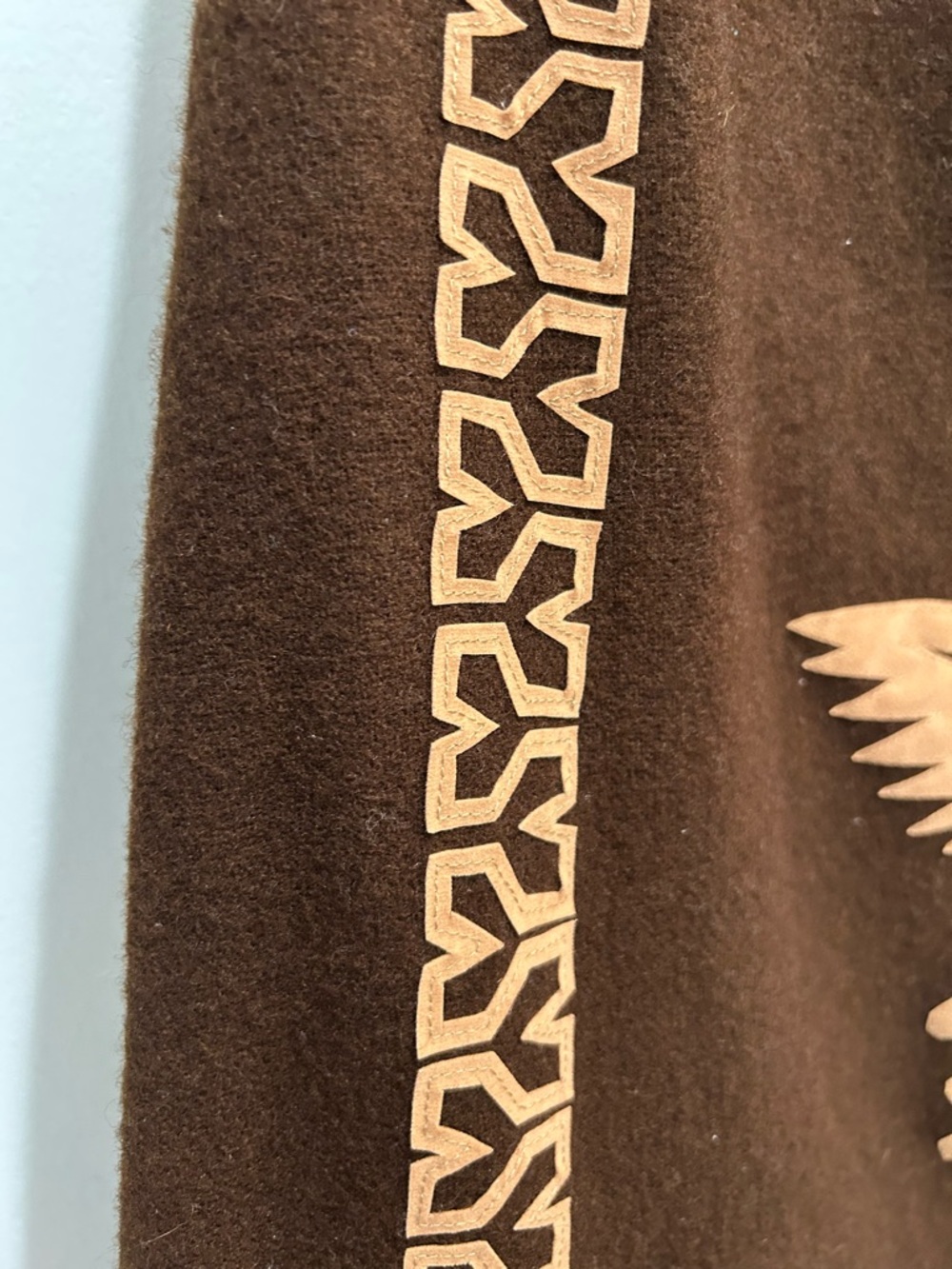 Rare Vintage 50s Mexican Folk Art Thunderbird Eagle MidiSkirt Wool Mid-Century S - Picture 4 of 10